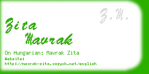 zita mavrak business card